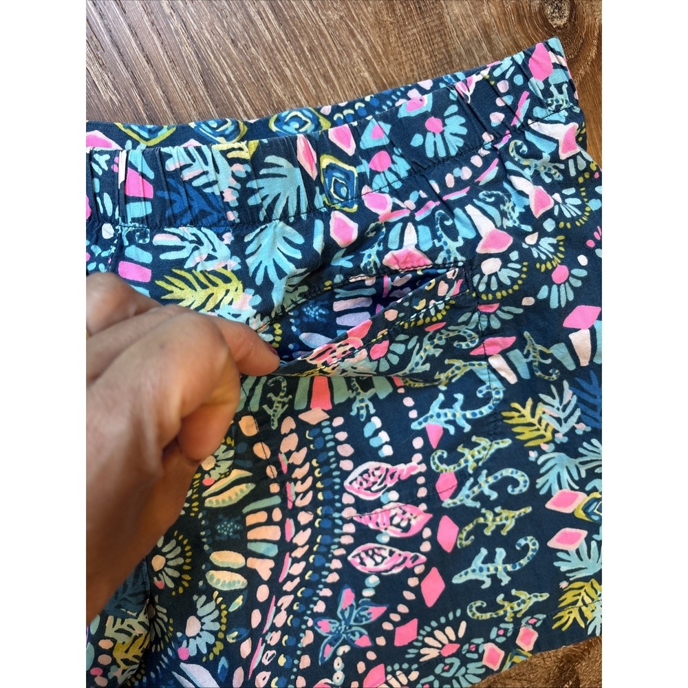 LILLY PULITZER Ocean View Shorts Glow & Flow Inky Blue Pink Rare Medium - Picture 5 of 6